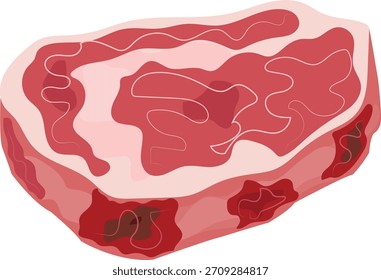  Carne de porco crua ou de vaca vermelha.