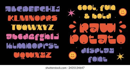 Raw potato display fun font for kids 
