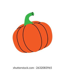Calabaza cruda. Vegetales orgánicos frescos. Ilustración vectorial