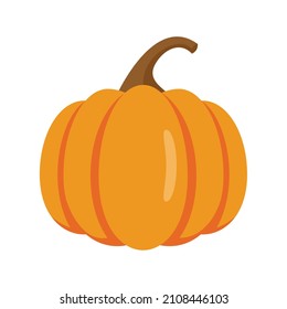 Icono de calabaza cruda. Ilustración plana del icono vectorial de calabaza cruda aislado en el fondo blanco