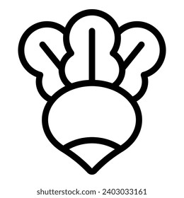 Raw radish icon outline vector. Rich vitamin food. Healthy garden vegetable