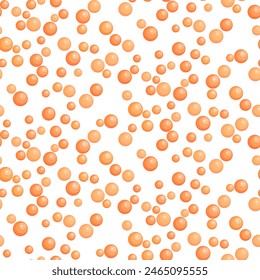 Raw red caviar. Salted or fresh salmon fish eggs seamless pattern. Trout roe Isolated on white. Seafood for restaurant, sushi bar menu, poster. Ideas for healthy and tasty meals. Vector illustration