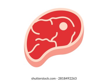 Raw red meat steak with bone and fat