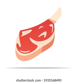 Raw ribeye steak vector isolated illustration