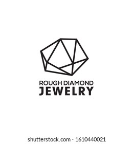 Raw Rough Diamond Logo Design Vector Illustration Template