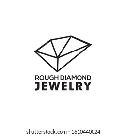 Raw Rough Diamond Logo Design Vector Illustration Template