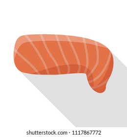 Raw salmon icon. Flat illustration of raw salmon vector icon for web design