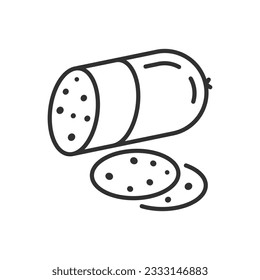 Raw sausage, linear icon. Line with editable stroke