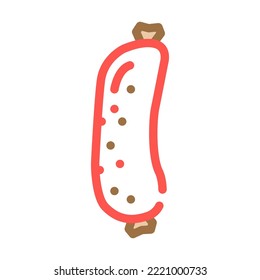 raw sausage meat color icon vector. raw sausage meat sign. isolated symbol illustration