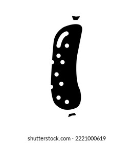 raw sausage meat glyph icon vector. raw sausage meat sign. isolated symbol illustration