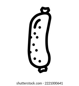 raw sausage meat line icon vector. raw sausage meat sign. isolated contour symbol black illustration