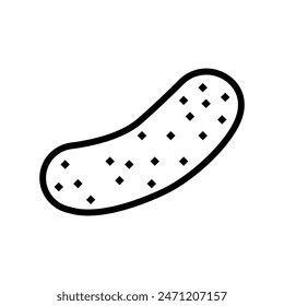 raw sausage meat line icon vector. raw sausage meat sign. isolated contour symbol black illustration