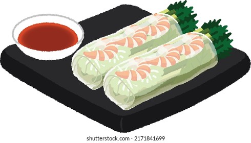 Raw spring rolls are a dish known abroad as a representative of Vietnamese cuisine along with pho. A dish of pork, vegetables, shrimp, garlic, etc. wrapped in rice paper.