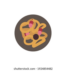 raw squid plate icon typical spanish dish