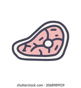 raw steak color vector doodle simple icon