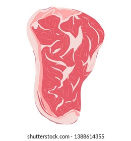 Raw steak icon. Cartoon of raw steak vector icon for web design isolated on white background