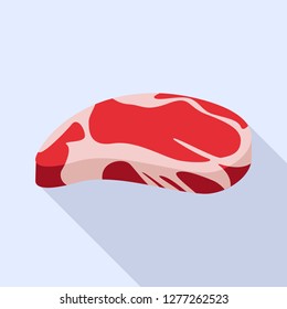 Raw steak icon. Flat illustration of raw steak vector icon for web design