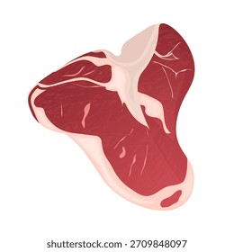 Ilustración de carne fresca de filete de hueso crudo