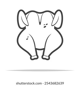 Raw turkey outline icon transparent vector isolated