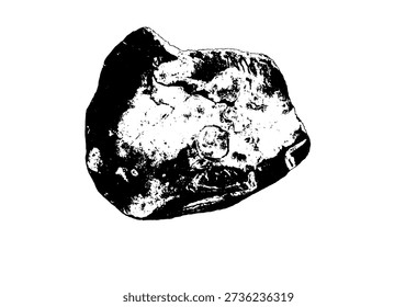 Raw uncut diamond gemstone isolated on white background vector illustration