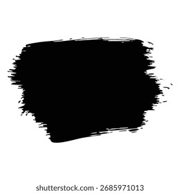 raw vector illustration of a distressed black brush stroke with a rough, textured edge. Perfect for adding a grunge, artistic, or hand-drawn effect to backgrounds, banners