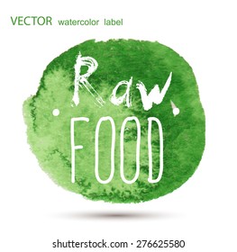 Raw vegan badges. Vector hand drawn labels. calligraphy watercolor.