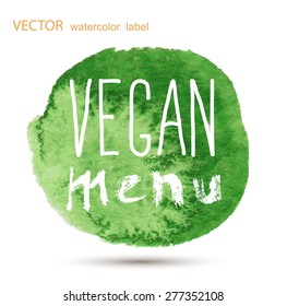 Raw vegan badges. Vector hand drawn labels. calligraphy watercolor.