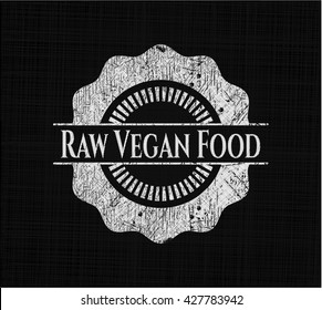 Raw Vegan Food with chalkboard texture