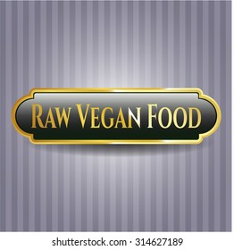 Raw Vegan Food gold shiny emblem