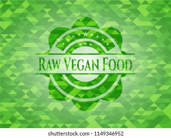 Raw Vegan Food green mosaic emblem