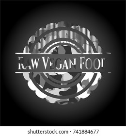 Raw Vegan Food grey camouflaged emblem