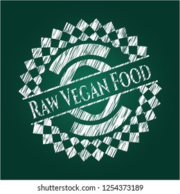 Raw Vegan Food on blackboard