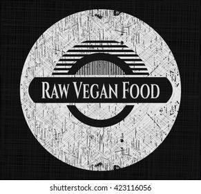 Raw Vegan Food on blackboard