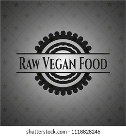 Raw Vegan Food realistic black emblem