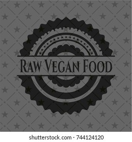 Raw Vegan Food realistic black emblem