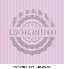  Raw Vegan Food retro style pink emblem