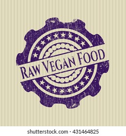 Raw Vegan Food rubber grunge texture stamp