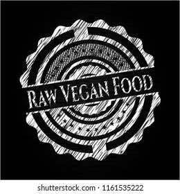 Raw Vegan Food written with chalkboard texture