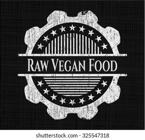 Raw Vegan Food written with chalkboard texture