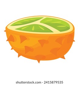 Raw vitamin spikes icon cartoon vector. Exotic fruit. Kiwano nature tropical