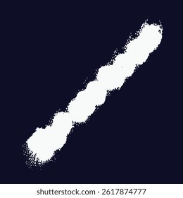 Raw white grunge brushstroke vector with distressed texture on dark blue. Perfect for edgy branding, album art, and urban designs. Hand-painted feel with rough, inky edges.