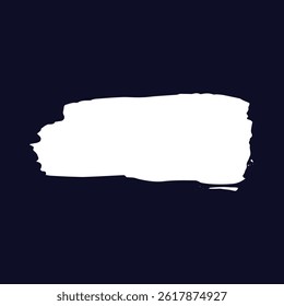 Raw white grunge brushstroke vector with distressed texture on dark blue. Perfect for edgy branding, album art, and urban designs. Hand-painted feel with rough, inky edges.