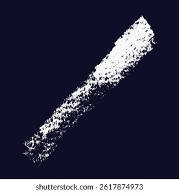 Raw white grunge brushstroke vector with distressed texture on dark blue. Perfect for edgy branding, album art, and urban designs. Hand-painted feel with rough, inky edges.