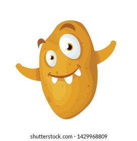 raw whole potato vector illustration