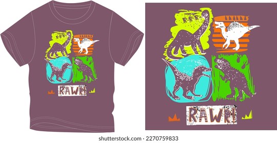 rawer dinosaur Graphic design vector