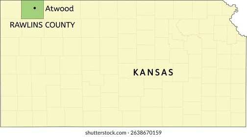 Rawlins County and city of Atwood location on Kansas state map