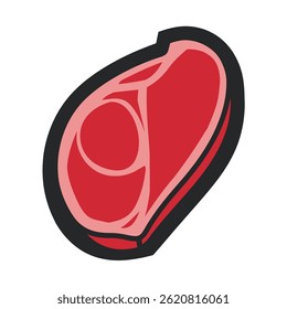 Rawmeat slice sits isolated cuts meat preparation