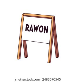 rawon indonesian food black soup on a wood sign vector illustration template design