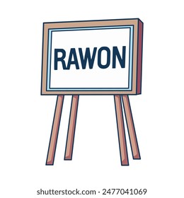 rawon indonesian food on a wood board sign vector illustration template design