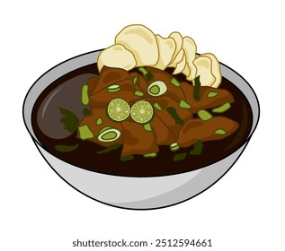 Rawon is a traditional Indonesian black beef soup known for its rich, flavorful broth and aromatic spices. The dish originates from the East Java region of Indonesia and is a beloved part of Indonesia